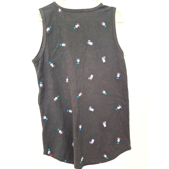 Asphalt Yacht Club Mens Tank Size S Black Pink Cocktail Theme Colorful Summer - Picture 2 of 5